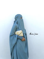 JILBAB 2 PIECES DELUXE MAKKAH + HALF NIQAB (all colours )