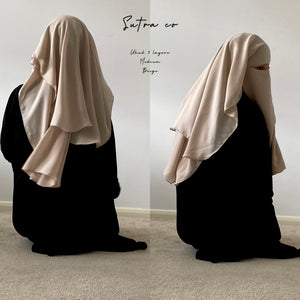 UHUD SUTRA NIQAB 3 LAYERS 90 CM (eyes string)