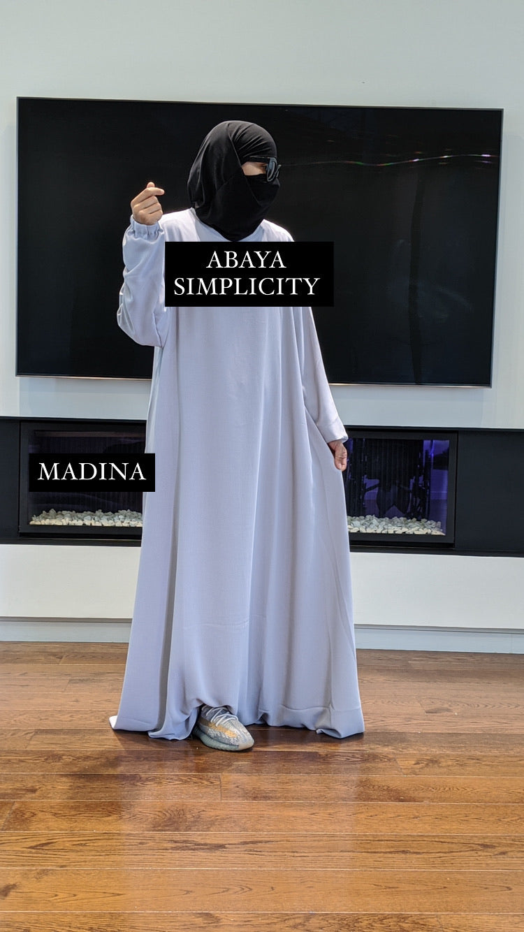 THE ABAYA HAYYA POCKET SIMPLICITY All colours MADINA PARIS