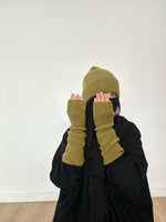 DOUDOU SET WOOL BEANIE & MITTENS KNIT
