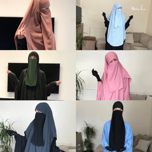 HALF NIQAB CREPE PREMIUM (all colours )