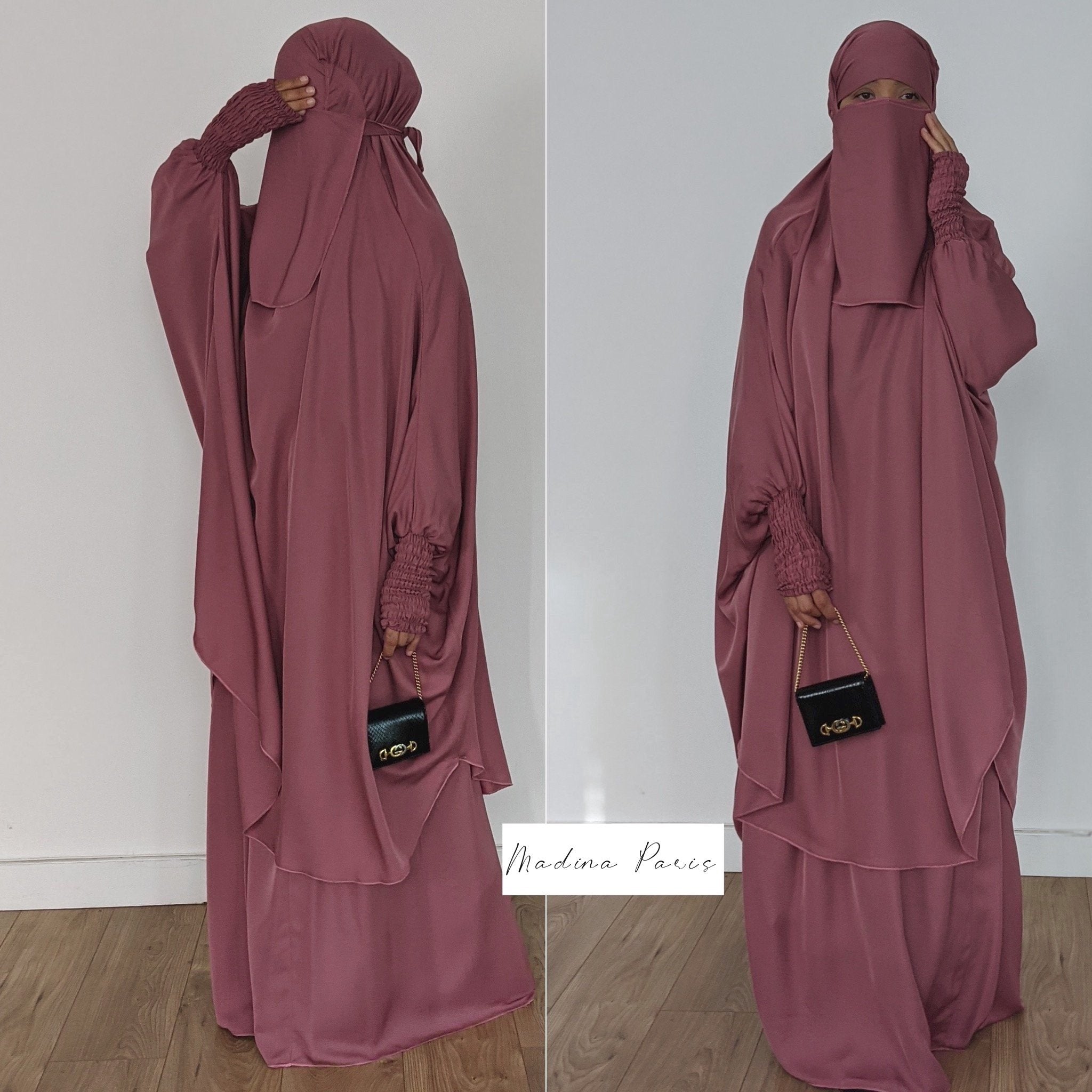 JILBAB 2 PIECES DELUXE MAKKAH Frilly sleeves  (all colours )