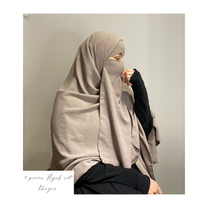 KHAYRA FULL HIJAB 3P SET (hijab + underscarf + niqab )