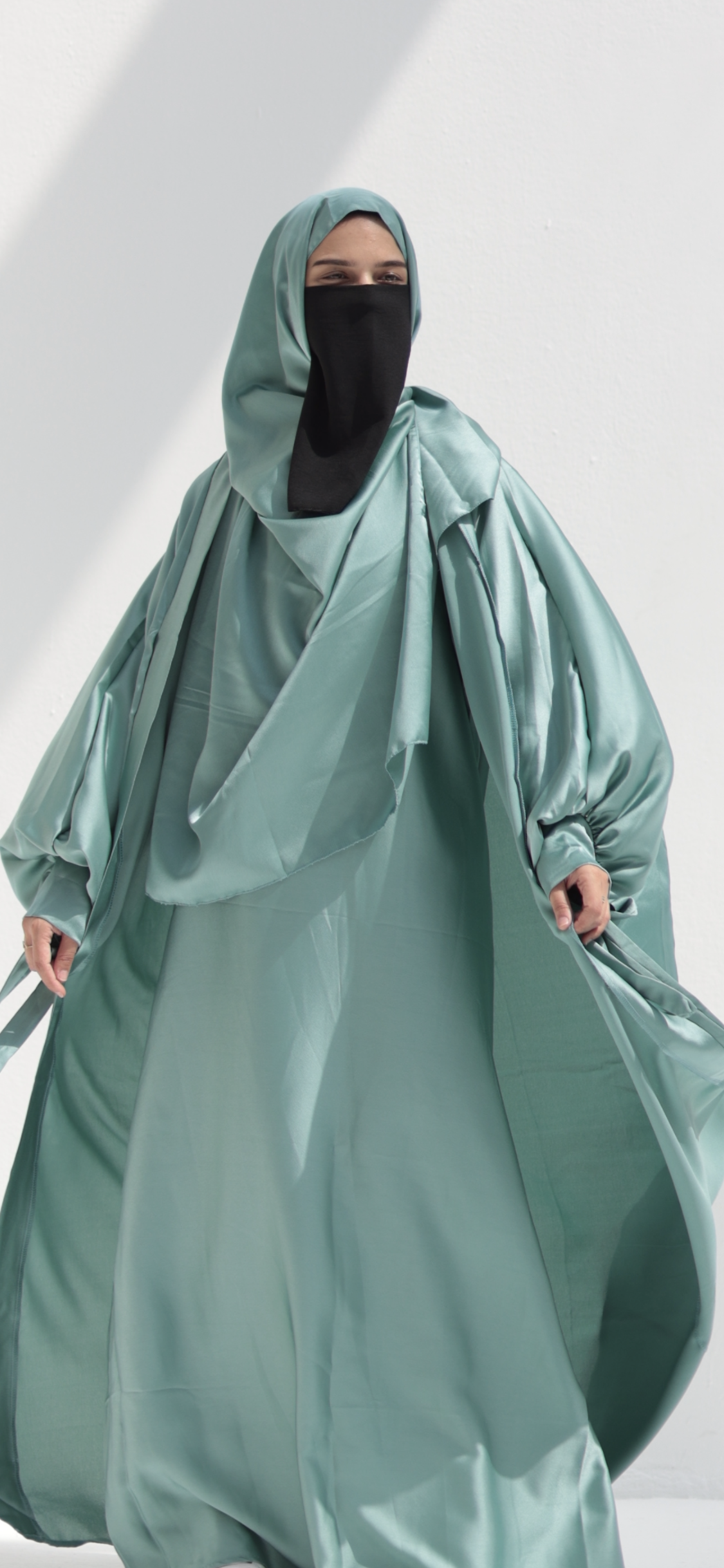 QAMAR DELUXE FULL SET ABAYA +KIMONO+HIJAB