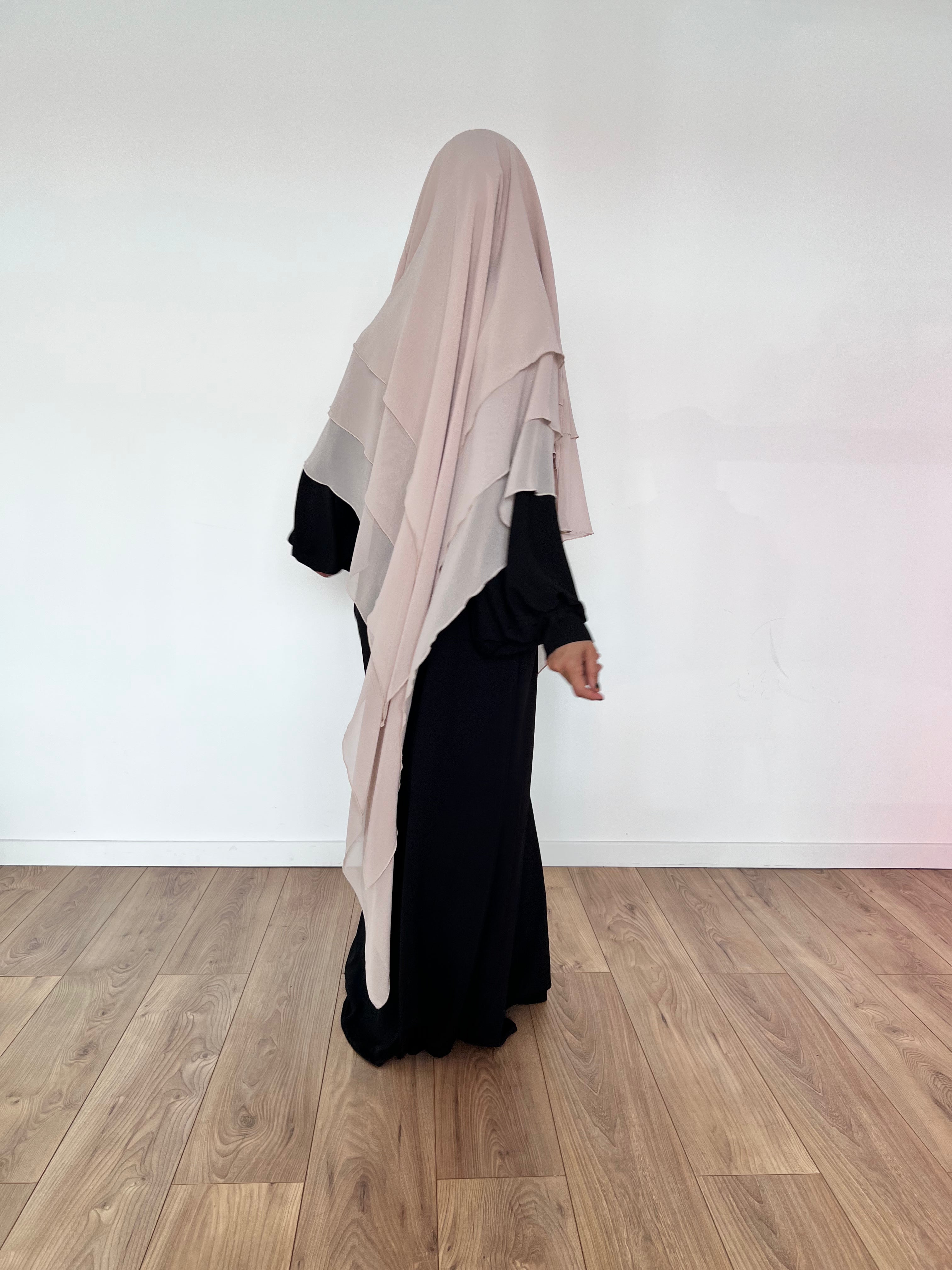 KHIMAR CHIFFON LAYERS PRINCESS (all sizes and shades)