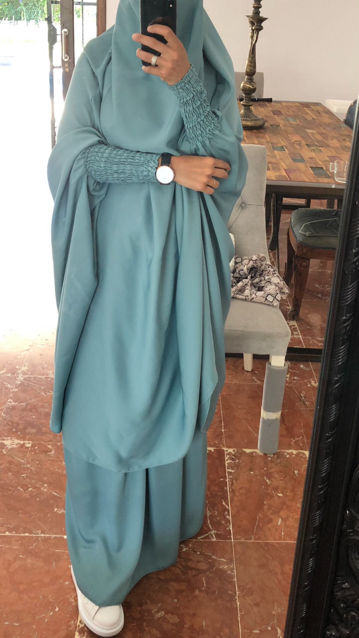JILBAB 2 PIECES DELUXE MAKKAH Frilly sleeves  (all colours )
