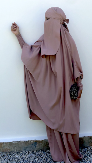 JILBAB 2 PIECES DELUXE MAKKAH Frilly sleeves  (all colours )