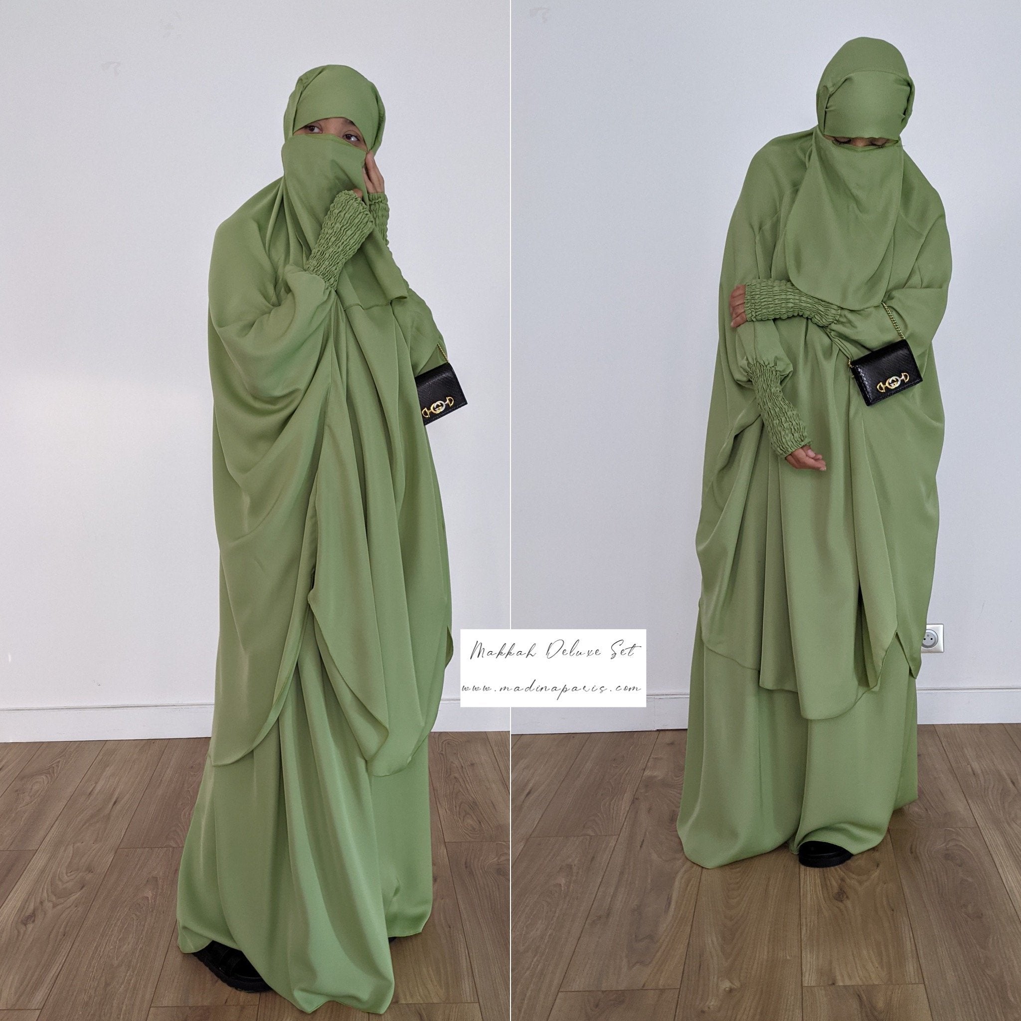 JILBAB 2 PIECES DELUXE MAKKAH Frilly sleeves  (all colours )