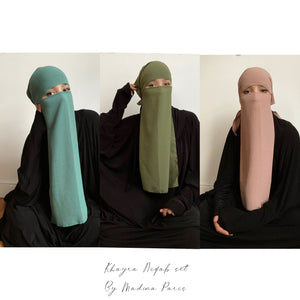 NEW KHAYRA 2 Pieces HEADBAND + NIQAB SET