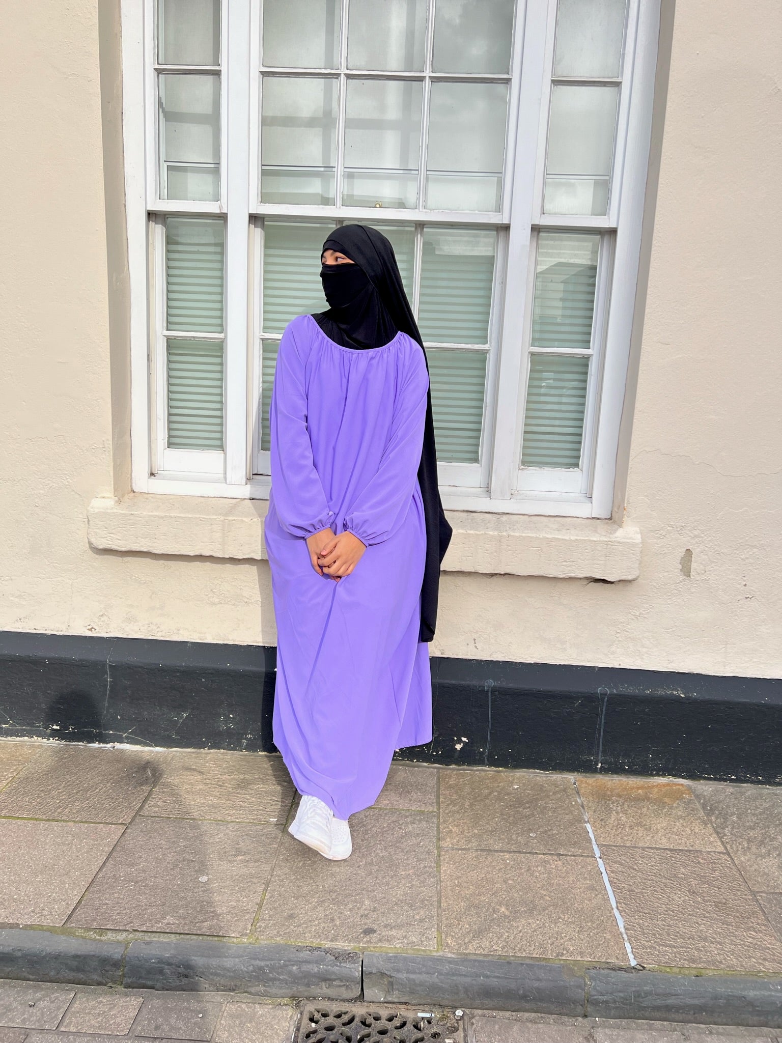 Purple abaya discount