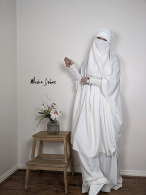 JILBAB 2 PIECES DELUXE MAKKAH Frilly sleeves  (all colours )