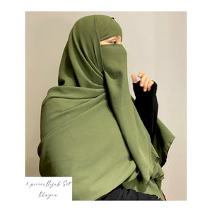 KHAYRA FULL HIJAB 3P SET (hijab + underscarf + niqab )