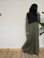 NEW ABAYA BUTTONS STYLE POCKETS KNIT  (all colours )