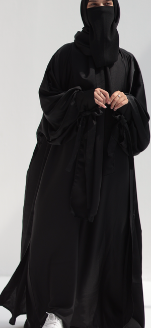 QAMAR DELUXE FULL SET ABAYA +KIMONO+HIJAB