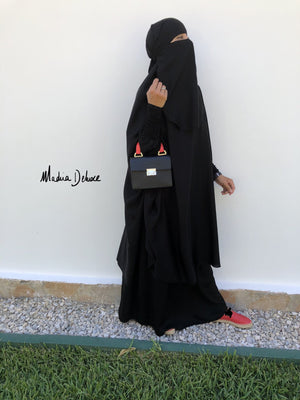 JILBAB 2 PIECES DELUXE MAKKAH + HALF NIQAB (all colours )