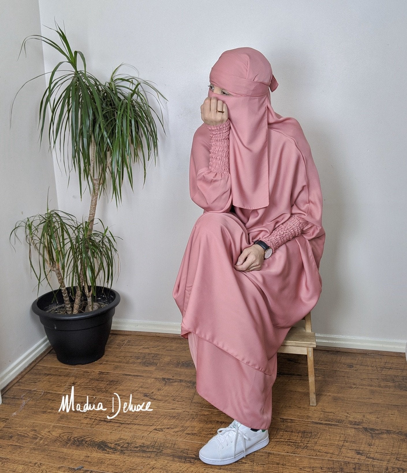 JILBAB 2 PIECES DELUXE MAKKAH Frilly sleeves  (all colours )