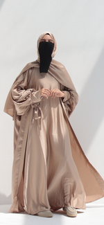 QAMAR DELUXE FULL SET ABAYA +KIMONO+HIJAB