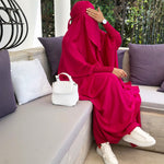 JILBAB 2 PIECES DELUXE MAKKAH Frilly sleeves  (all colours )